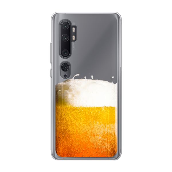 Funda Xiaomi Mi Note 10 flexible transparente con Cerveza Recién Tirada - Estampado de cerveza