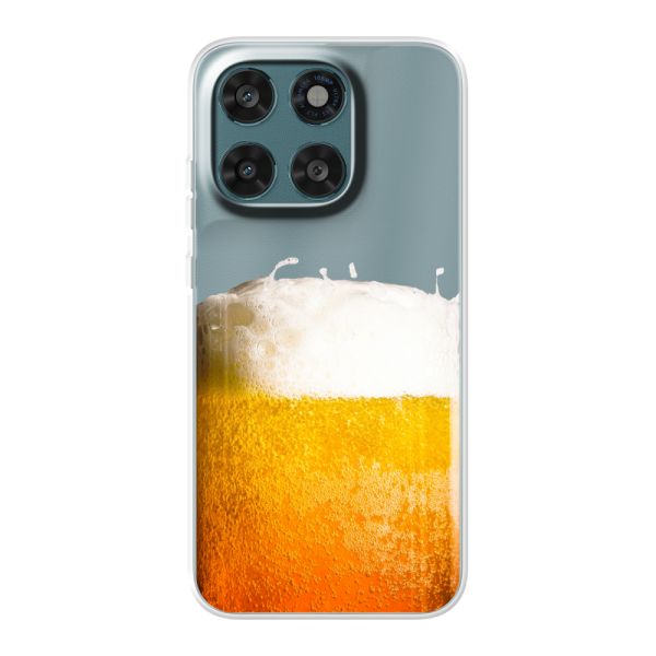 Funda Motorola Moto G77 flexible transparente con Cerveza Recién Tirada - Estampado de cerveza