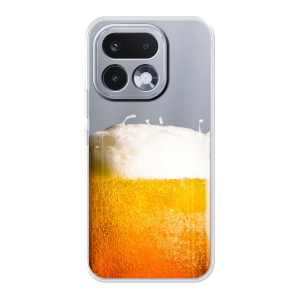 Transparant flexibel Realme 16 Pro hoesje met Vers Getapt Biertje - Bierprint