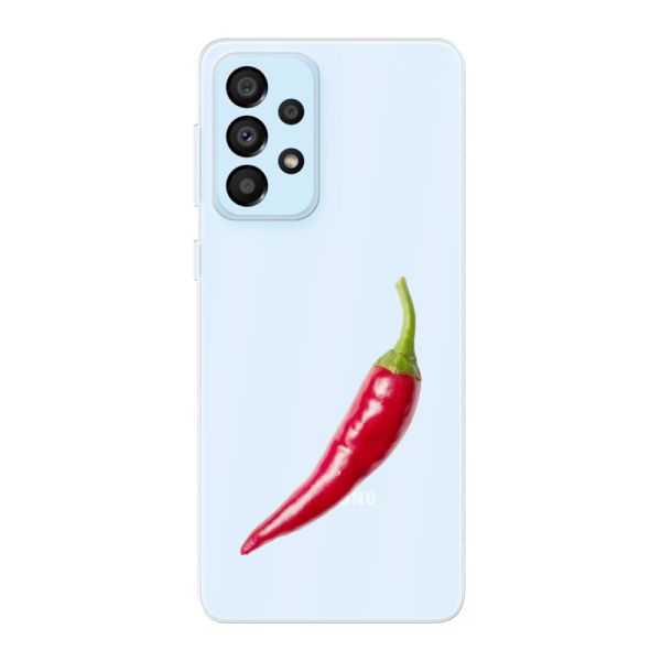 Transparant flexibel Samsung Galaxy A33 5G hoesje met Rode Peper - Pittig Design