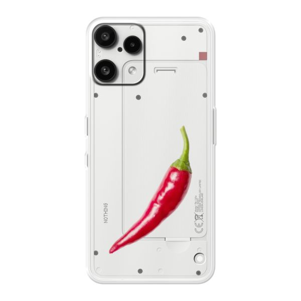 Transparant flexibel Nothing Phone (3a) Lite hoesje met Rode Peper - Pittig Design