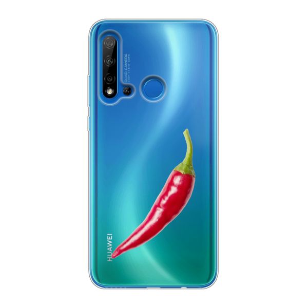 Transparant flexibel Huawei P20 Lite (2019) hoesje met Rode Peper - Pittig Design