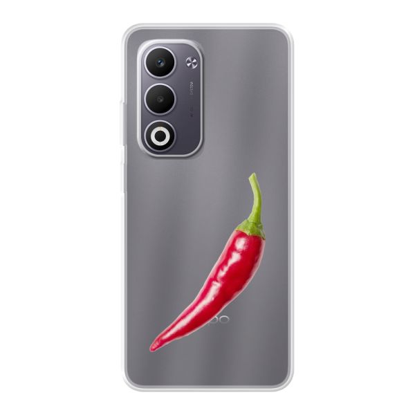 Transparant flexibel Oppo A5 hoesje met Rode Peper - Pittig Design