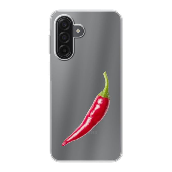 Funda Samsung Galaxy A17 4G flexible transparente con guindilla roja - Diseño picante