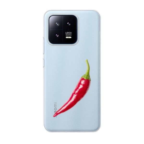 Transparant flexibel Xiaomi 13 Pro hoesje met Rode Peper - Pittig Design