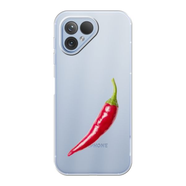 Coque Fairphone 5 flexible transparente avec piment rouge - Design épicé