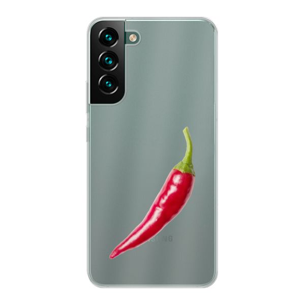 Funda Samsung Galaxy S22 Plus flexible transparente con guindilla roja - Diseño picante