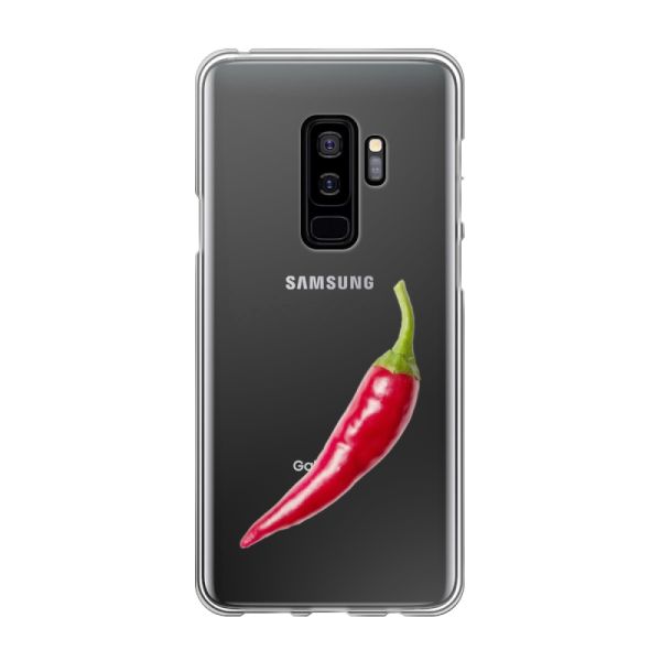 Transparant flexibel Samsung Galaxy S9 Plus hoesje met Rode Peper - Pittig Design