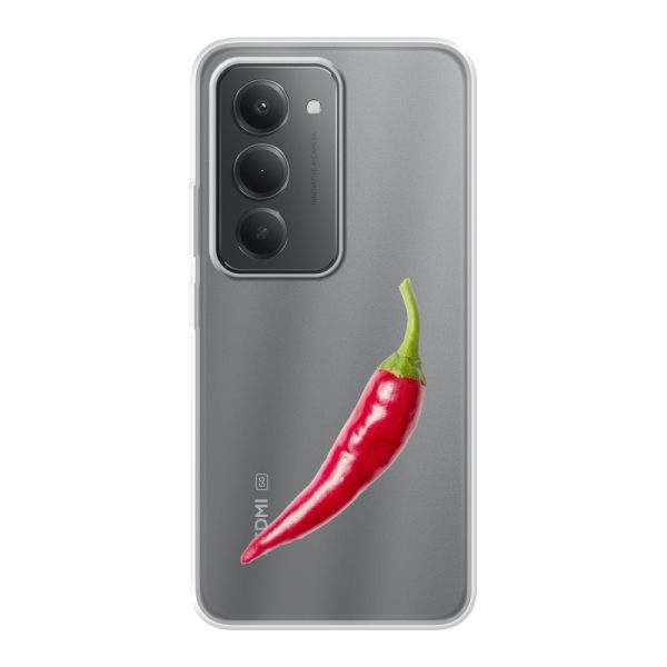 Transparant flexibel Xiaomi Redmi 15 hoesje met Rode Peper - Pittig Design