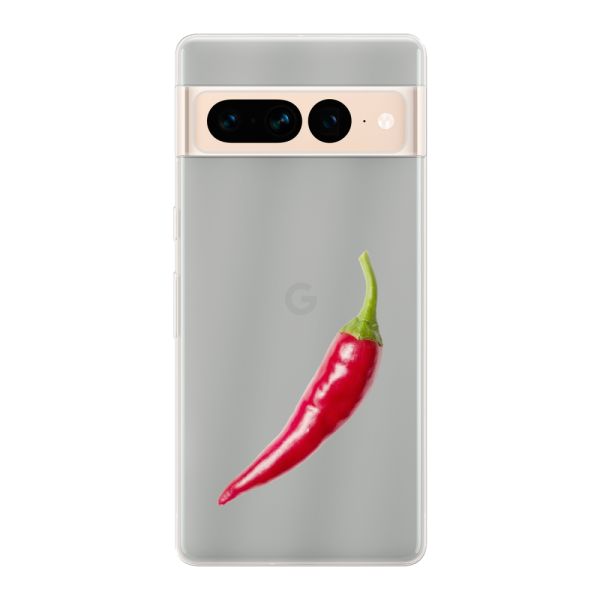 Funda Google Pixel 7 Pro flexible transparente con guindilla roja - Diseño picante