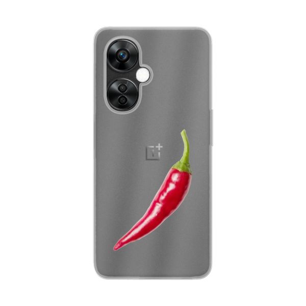 Transparant flexibel OnePlus Nord CE 3 Lite hoesje met Rode Peper - Pittig Design