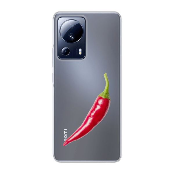 Transparant flexibel Xiaomi 13 Lite hoesje met Rode Peper - Pittig Design