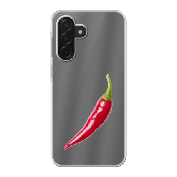 Transparant flexibel Samsung Galaxy A26 hoesje met Rode Peper - Pittig Design
