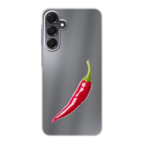 Funda Samsung Galaxy A16 flexible transparente con guindilla roja - Diseño picante