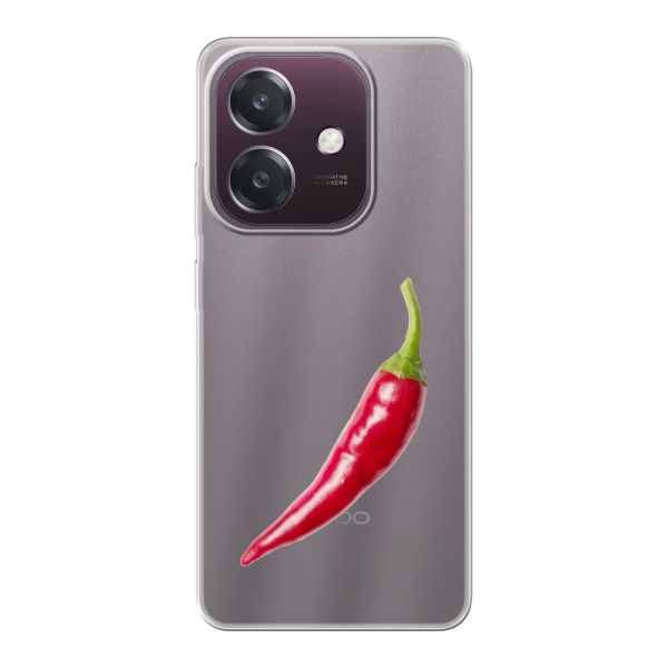 Transparant flexibel Oppo A60 5G hoesje met Rode Peper - Pittig Design