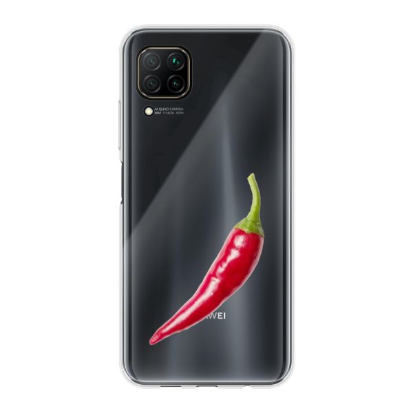 Coque Huawei P40 Lite flexible transparente avec piment rouge - Design épicé