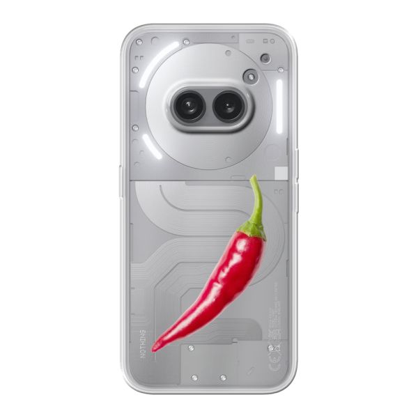 Transparant flexibel Nothing Phone (2a) Plus hoesje met Rode Peper - Pittig Design