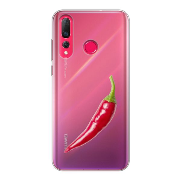 Funda Huawei P30 Lite flexible transparente con guindilla roja - Diseño picante