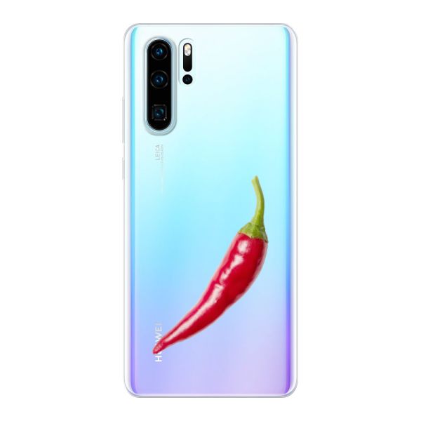 Transparant flexibel Huawei P30 Pro hoesje met Rode Peper - Pittig Design