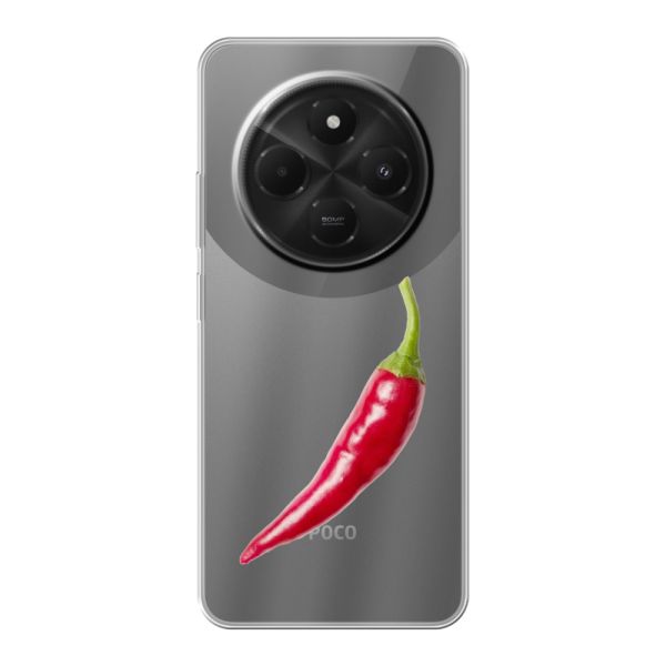 Transparant flexibel Xiaomi Redmi 14R hoesje met Rode Peper - Pittig Design