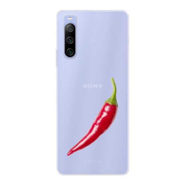 Transparant flexibel Sony Xperia 10 IV hoesje met Rode Peper - Pittig Design