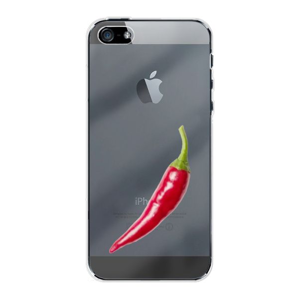 Transparente flexible iPhone 5 Hülle mit roter Chili - Scharfes Design