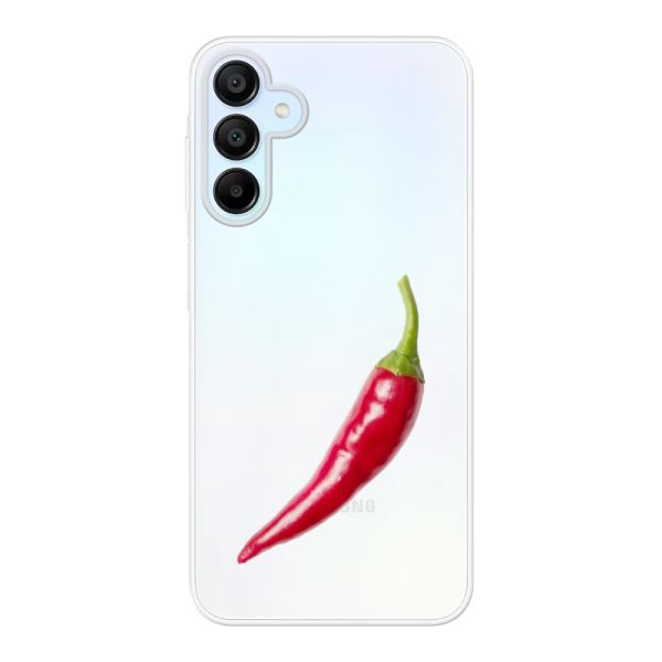 Funda Samsung Galaxy A15 flexible transparente con guindilla roja - Diseño picante