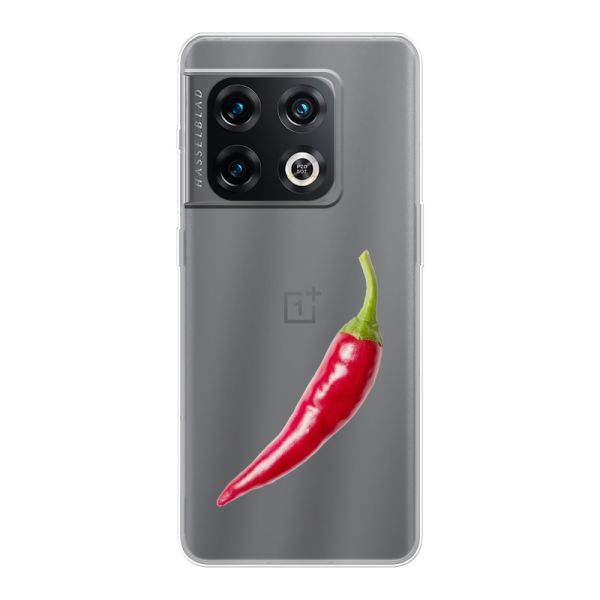 Transparant flexibel OnePlus 10 Pro hoesje met Rode Peper - Pittig Design