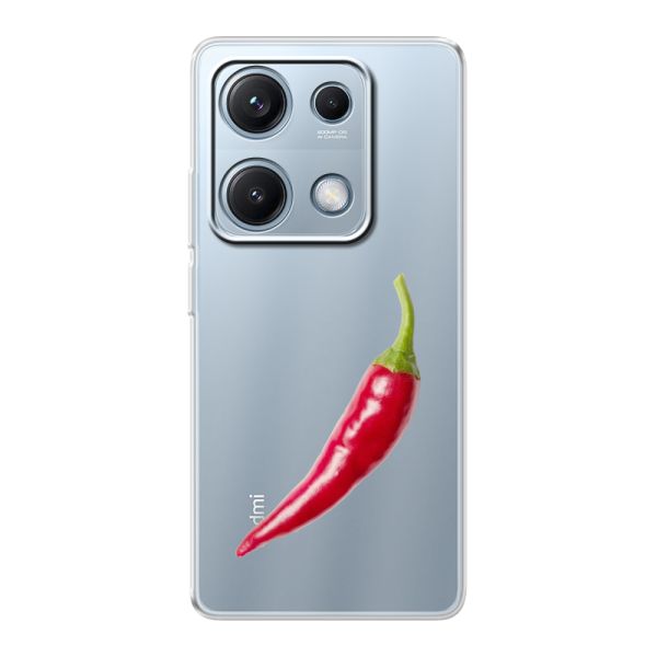 Transparant flexibel Xiaomi Redmi Note 14S hoesje met Rode Peper - Pittig Design