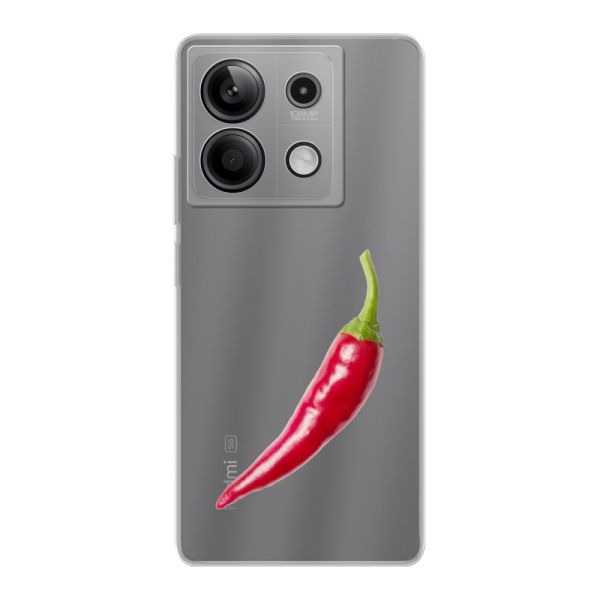 Transparant flexibel Xiaomi Redmi Note 13 5G hoesje met Rode Peper - Pittig Design