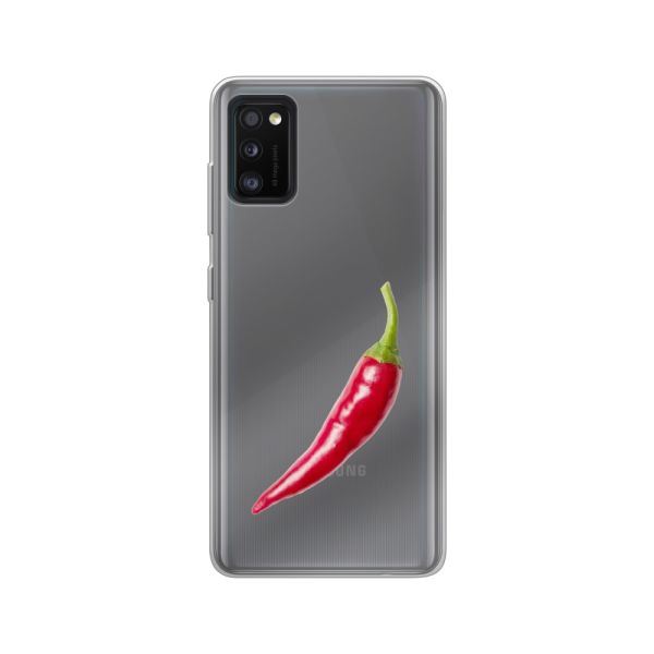 Transparant flexibel Samsung Galaxy A41 hoesje met Rode Peper - Pittig Design