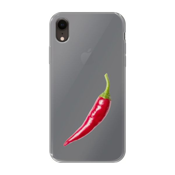 Transparente flexible iPhone Xr Hülle mit roter Chili - Scharfes Design