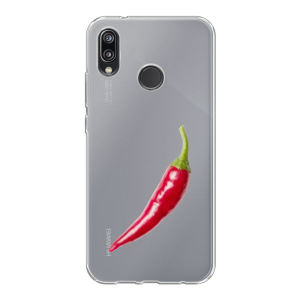 Transparant flexibel Huawei P20 Lite hoesje met Rode Peper - Pittig Design
