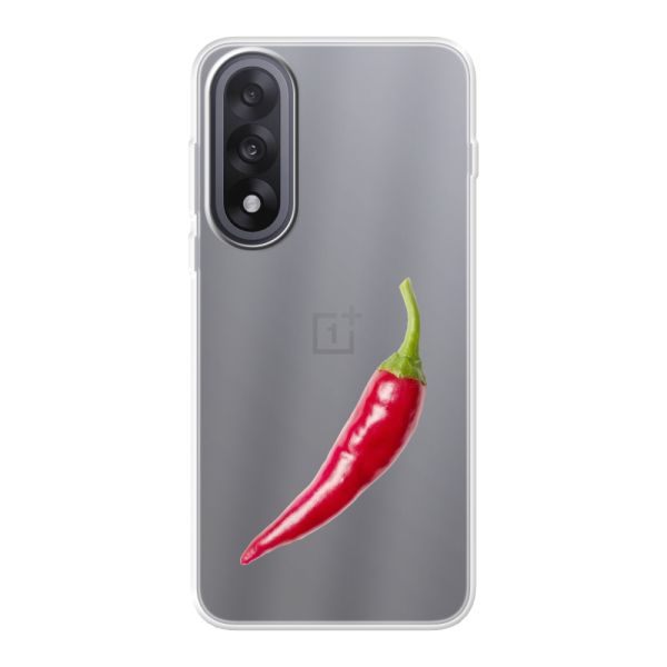 Transparant flexibel OnePlus Nord 5 hoesje met Rode Peper - Pittig Design