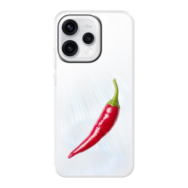 Transparant flexibel Oppo Reno15 hoesje met Rode Peper - Pittig Design