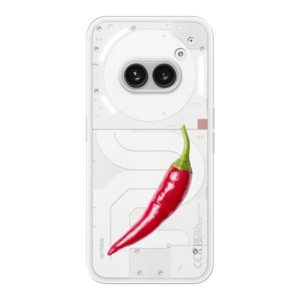 Transparant flexibel Nothing Phone (2a) hoesje met Rode Peper - Pittig Design