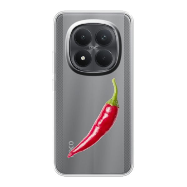 Transparant flexibel Xiaomi Poco M8 Pro hoesje met Rode Peper - Pittig Design