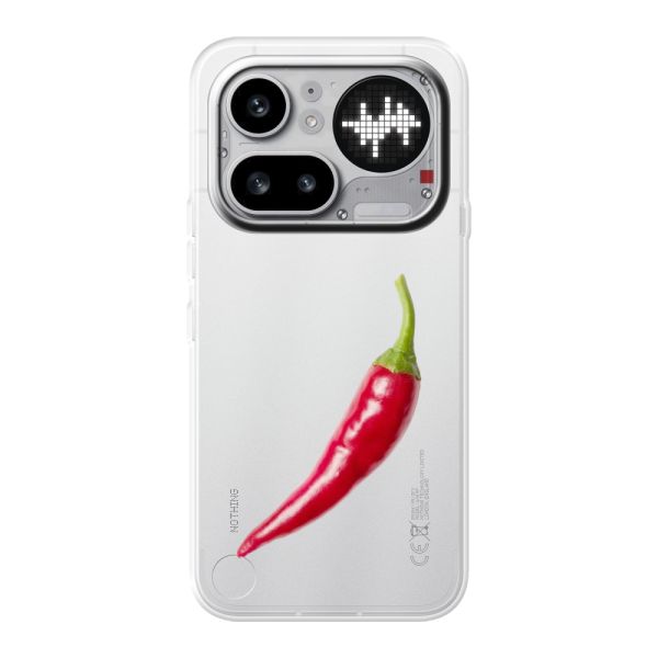 Funda Nothing Phone (4a) Pro flexible transparente con guindilla roja - Diseño picante