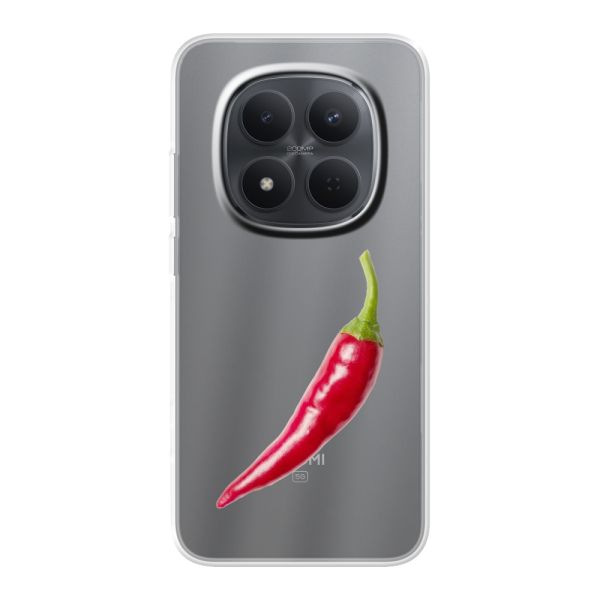 Transparant flexibel Xiaomi Redmi Note 15 Pro (5G) hoesje met Rode Peper - Pittig Design