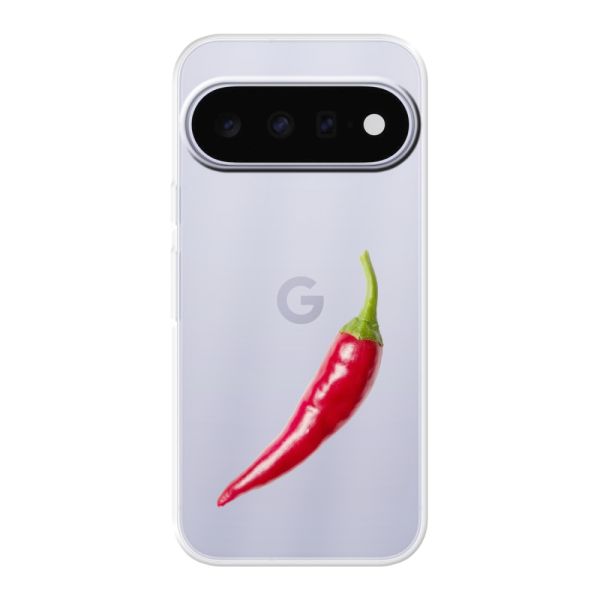 Transparant flexibel Google Pixel 11 Pro XL hoesje met Rode Peper - Pittig Design