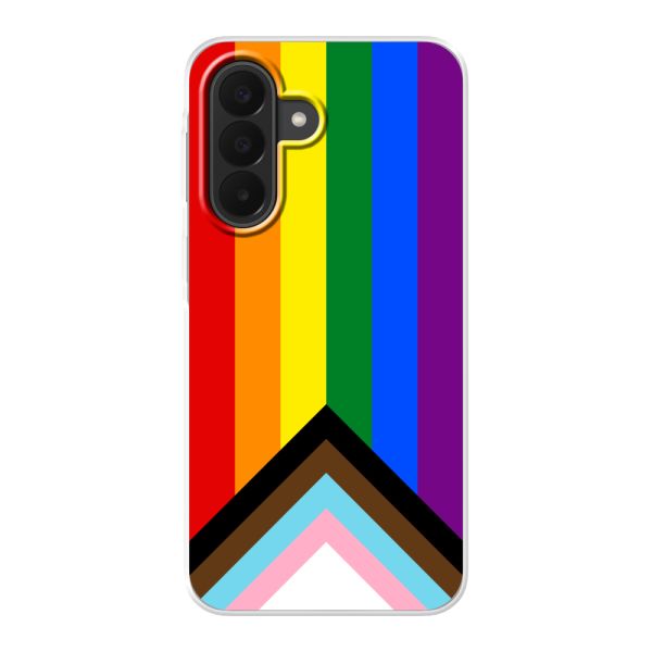 Coque Samsung Galaxy A27 flexible transparente avec Drapeau arc-en-ciel - Drapeau Progress Pride