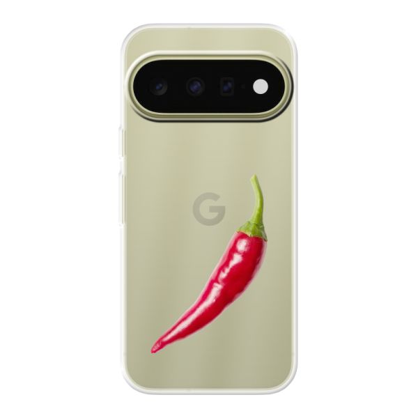 Transparant flexibel Google Pixel 11 hoesje met Rode Peper - Pittig Design