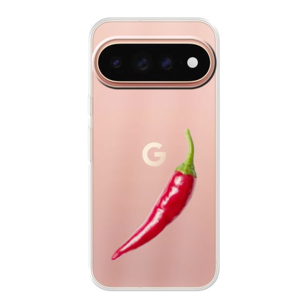 Transparant flexibel Google Pixel 11 Pro hoesje met Rode Peper - Pittig Design