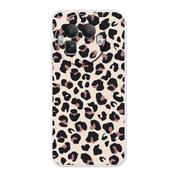 Transparant flexibel Realme GT 8 Pro hoesje met Panter Print - Beige Luipaardprint