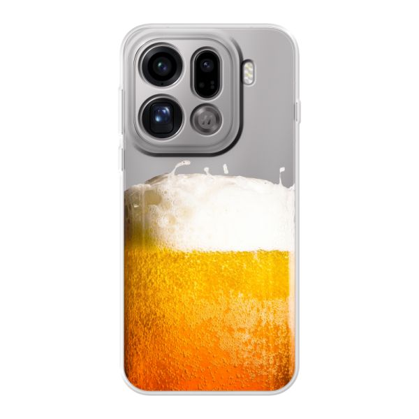 Transparant flexibel Oppo Find X9 Pro hoesje met Vers Getapt Biertje - Bierprint