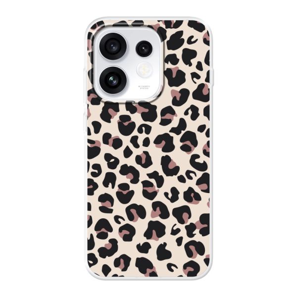 Transparant flexibel Oppo Reno16 hoesje met Panter Print - Beige Luipaardprint