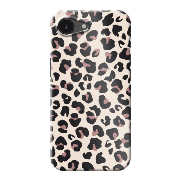 Funda hard case iPhone 17e totalmente impresa con estampado de pantera – Print leopardo beige rosa brillante