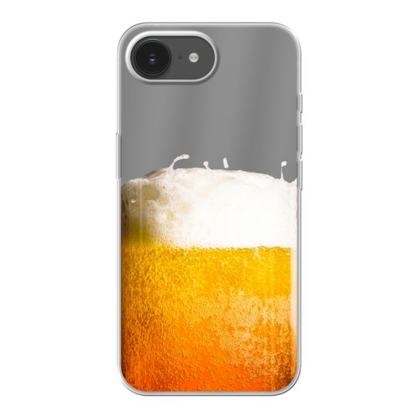Funda iPhone 17e flexible transparente con Cerveza Recién Tirada - Estampado de cerveza