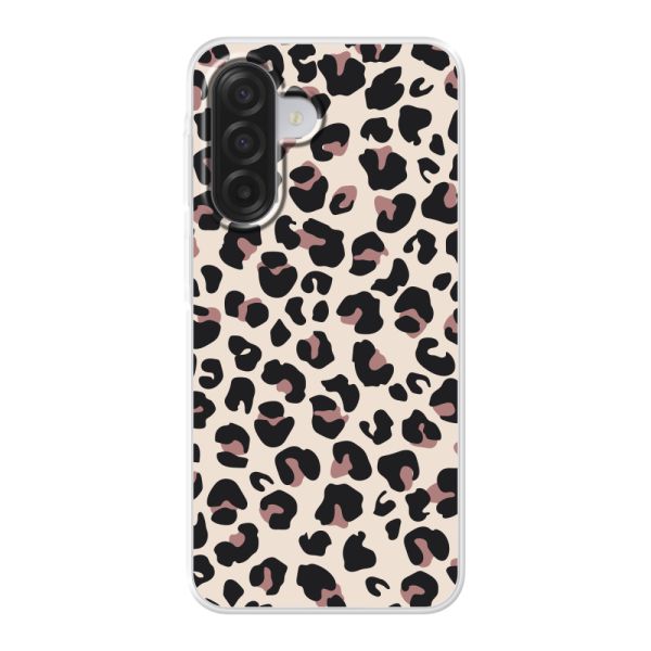 Transparant flexibel Samsung Galaxy A18 5G hoesje met Panter Print - Beige Luipaardprint