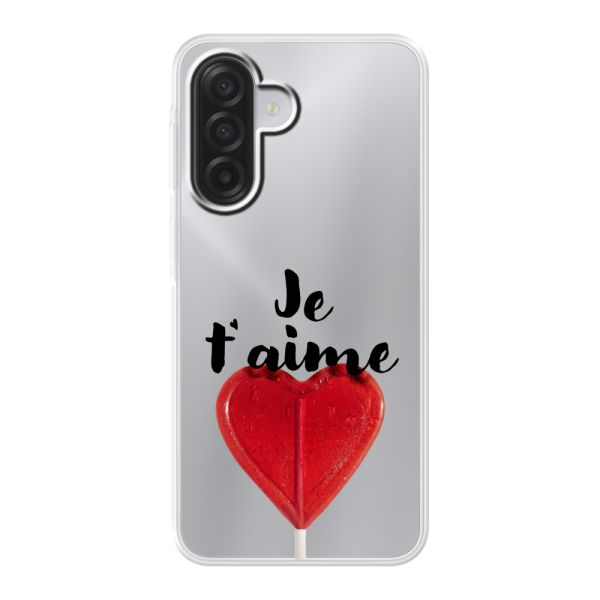 Transparant flexibel Samsung Galaxy A18 5G hoesje met Hartvormige Lolly - Je t'aime